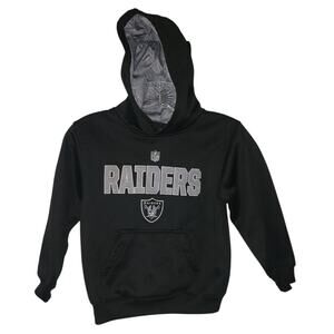 Team Apparel NFL Raiders Kids Pull Over Hoodie Sweatshirt Size Large 7